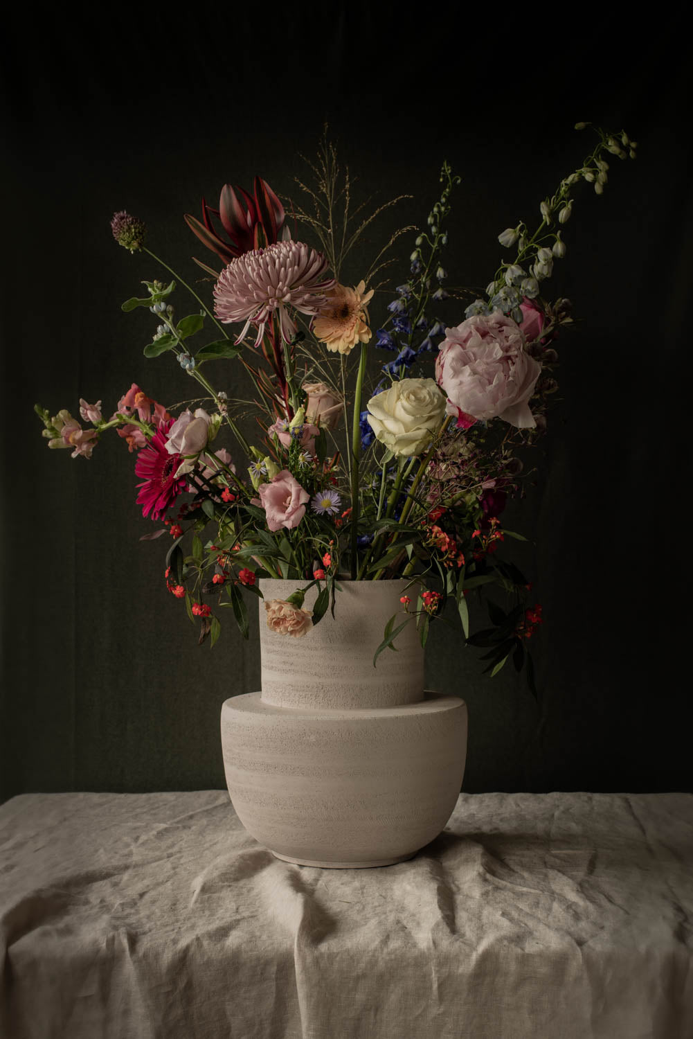 Fine Art kaart | Bloemstuk in vaas van aardewerk